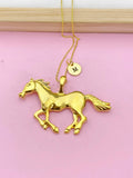 Horse Necklace, Gold Running Horse Jewelry, Personalized Gifts, N4652