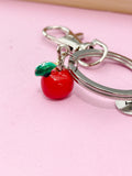 Silver Red Apple Charm Keychain, N3604
