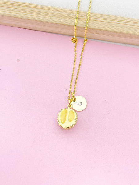 Gold Durian Fruit Charm Necklace, Birthday Gift, N5165