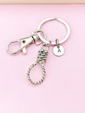 Silver Lasso Keychain, Knot Charm, Rope Charm, Lasso Charm, Gothic Jewelry, Occult Jewelry, Halloween Gift, N3754