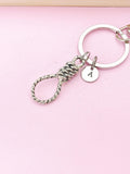 Silver Lasso Keychain, Knot Charm, Rope Charm, Lasso Charm, Gothic Jewelry, Occult Jewelry, Halloween Gift, N3754