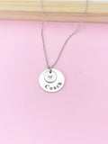 Silver Hand Stamp Coach Charm Necklace, Coach Jewelry, N891B