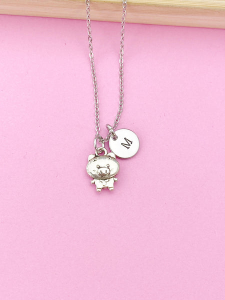 Silver Pig Charm Necklace, N22