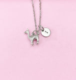 Silver Llama Charm Necklace, Llama Charm, Alpaca Necklace, Silver Alpaca Charm, Animal Charm, Farmer Gift, N117B