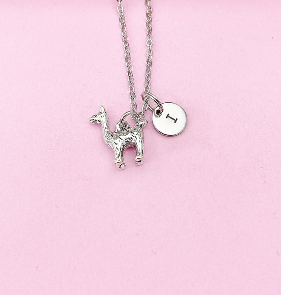 Silver Llama Charm Necklace, Llama Charm, Alpaca Necklace, Silver Alpaca Charm, Animal Charm, Farmer Gift, N117B
