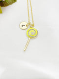 Gold Lollipop Charm Necklace, Yellow, N5923