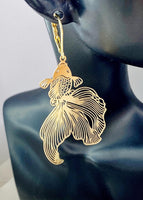 Gold Goldfish Charm Earrings, N5924