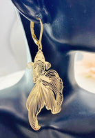 Gold Goldfish Charm Earrings, N5924