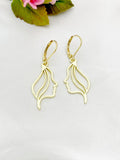 Gold Women Face Long Hair Charm Earrings, N5926