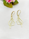 Gold Women Face Long Hair Charm Earrings, N5926