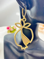 Gold Pomegranate Charm Earrings, N5928