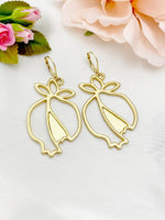 Gold Pomegranate Charm Earrings, N5928