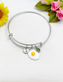 Fried Egg Charm Bracelet, Initial Bangle, N686