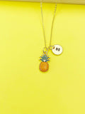 Gold Pineapple Charm Necklace, AN2193