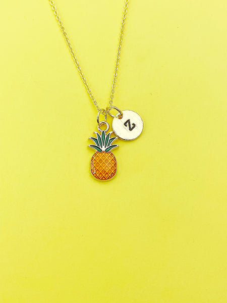 Gold Pineapple Charm Necklace, AN2193