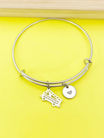 Silver Fire Truck Charm Bracelet, Crane Charm, Firefighter Gift, N4816