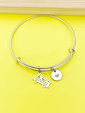 Silver Fire Truck Charm Bracelet, Crane Charm, Firefighter Gift, N4816