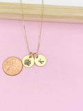 Gold or silver Bear Footprint Charm Necklace, Paw, D475