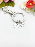 Silver Aries Charm Keychain, Constellation, Zodiac Sign, N5956