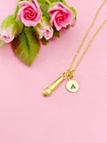 Gold Microphone Charm Necklace, N5189