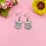Silver Guardian Angel Wing Earrings, Stainless Steel Hooks