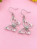 Silver Butterfly Charm Earrings, N131J