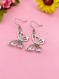 Silver Butterfly Charm Earrings, N131J