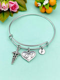Occupational Therapist Bracelet, OT Heart Caduceus Charm, Graduation Gift, OT Student Gifts, N1351A