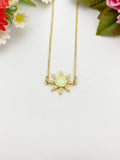 Sunburst Necklace, Gold Sun Opal Necklace, Birthday Gift, N4212