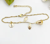 Gold Rose Charm Bracelet, N172T