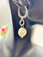 Silver Natural Pearl Potato Charm Earrings, N5965