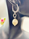 Silver Natural Pearl Potato Charm Earrings, N5965