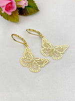 Gold Butterfly Charm Earrings, N5966