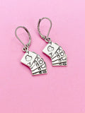 Silver Poker Playing Card Charm Earrings, N4629