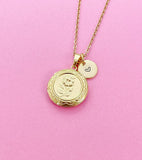 Gold Daisy Flower Locket Necklace, Love, Keepsake Photo Frame, N4049