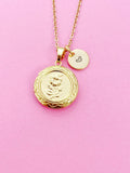 Gold Daisy Flower Locket Necklace, Love, Keepsake Photo Frame, N4049