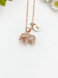 Rose Gold Elephant Charm Necklace, N4453