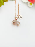 Rose Gold Elephant Charm Necklace, N4453