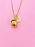Gold Peach Charm Necklace, N832
