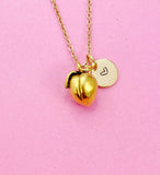 Gold Peach Charm Necklace, N832