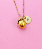 Gold Peach Charm Necklace, N832