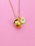 Gold Peach Charm Necklace, N832
