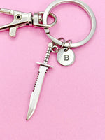 Silver Dagger Charm Keychain, Sword Keychain, N3617