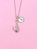 Silver Saxophone Charm Necklace, N1367