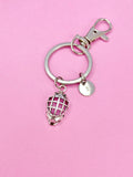 Silver Hockey Helmet Charm Keychain, Goal Hockey Keychain, Goalie Gifts, N156B