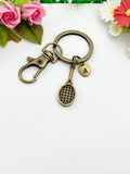Bronze Tennis Racquet Charm Keychain, N5969