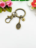 Bronze Tennis Racquet Charm Keychain, N5969