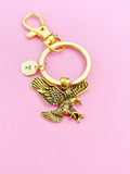 Gold Flying Eagle Charm Keychain, N3669C