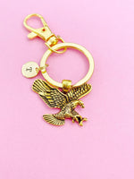 Gold Flying Eagle Charm Keychain, N3669C