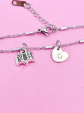 Silver Open Book Charm Bracelet, Book Lover Gift, N916B